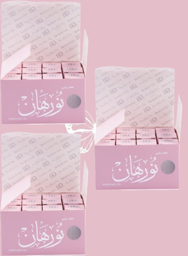 بانافع 36 قطع عطر نورهان الوردي زيتي 3 مل - Image 1