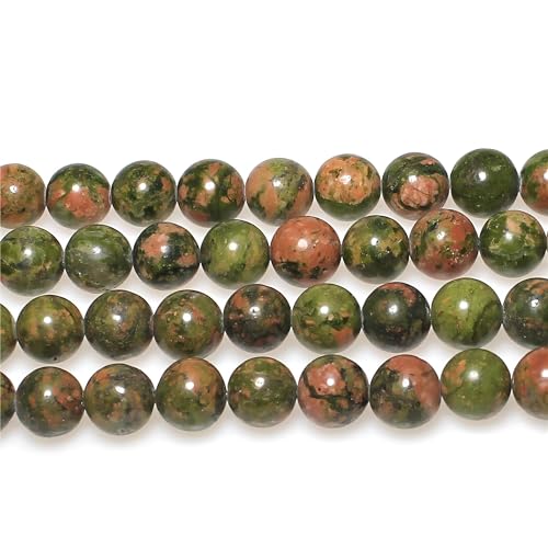 MJDCB Natural Stone Beads Unakite Round Loose Spacer Beads 15'' 4m 6m 8m 10mm 12m for Jewelry Making (10mm) - Image 4