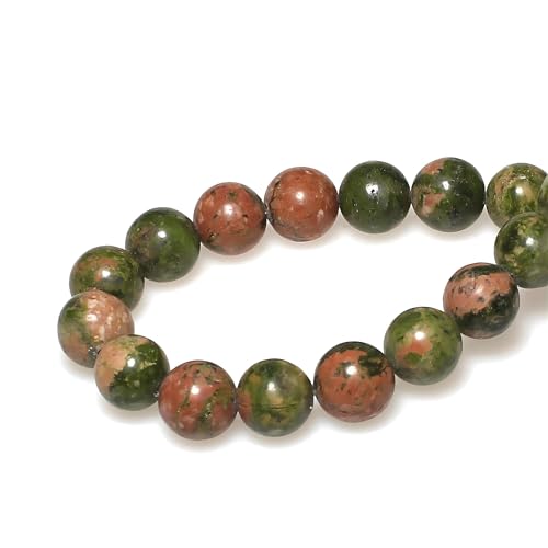 MJDCB Natural Stone Beads Unakite Round Loose Spacer Beads 15'' 4m 6m 8m 10mm 12m for Jewelry Making (10mm) - Image 2