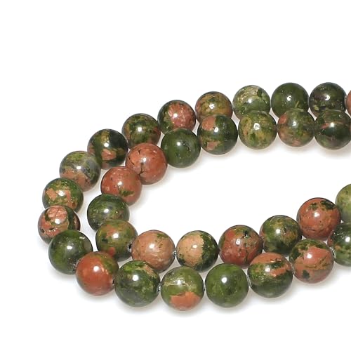 MJDCB Natural Stone Beads Unakite Round Loose Spacer Beads 15'' 4m 6m 8m 10mm 12m for Jewelry Making (10mm) - Image 3