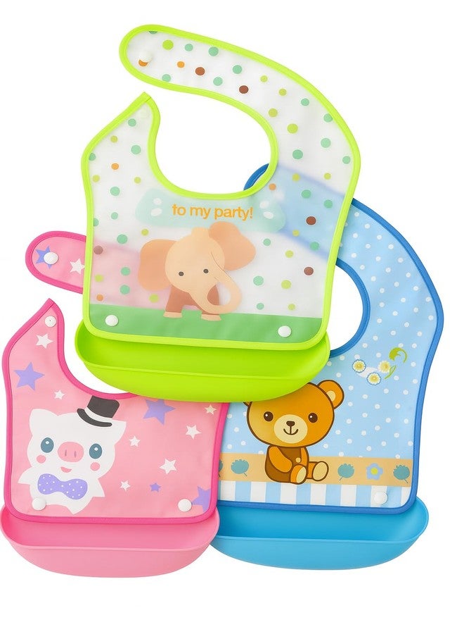 KIDDOLANE Silicone Baby Bibs Pack of 3 | Full-Sleeve Apron Bibs and Bibs with Food Catcher Pocket | Baby bibs for 6 to 24 months | Waterproof, BPA-Free, Easy Clean Feeding Bibs for Babies & Toddlers - Image 5