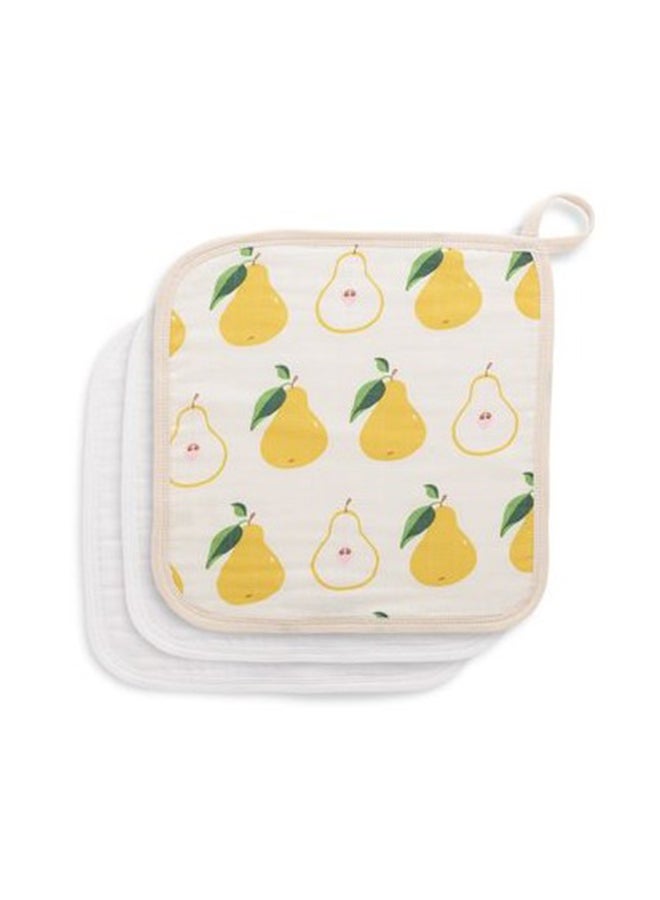 Anvi Baby Organic Bamboo Face Cloth Set of 3 Pearfect  - Image 1