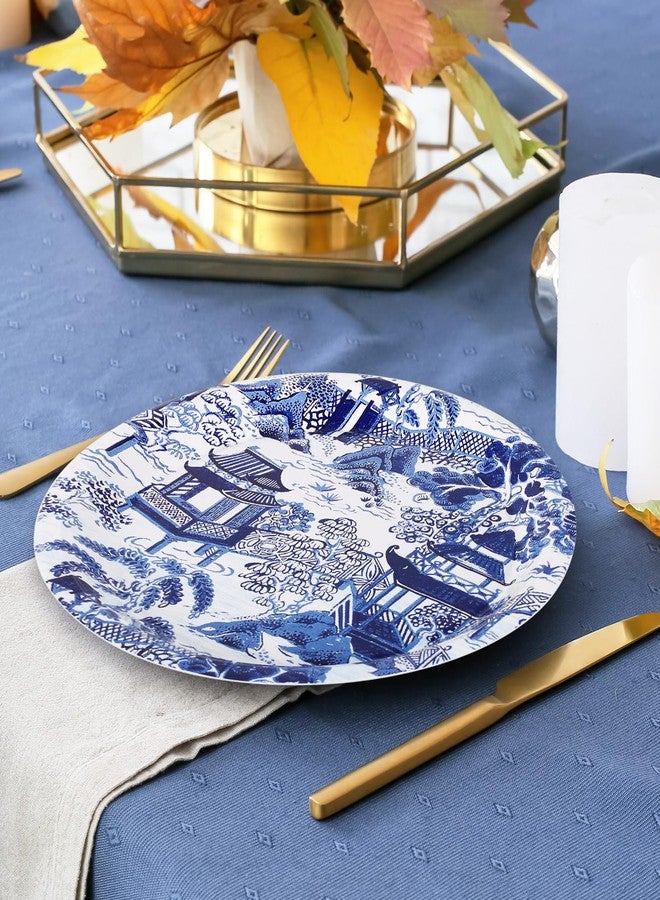 JarThenaAMCS Blue White Tuscan Paper Plates Chinoiserie Disposable Plates Round Dinner Plates 7 Inch for Wedding Birthday Baby Shower Party Supplies Table Decor, 24Pcs - Image 4