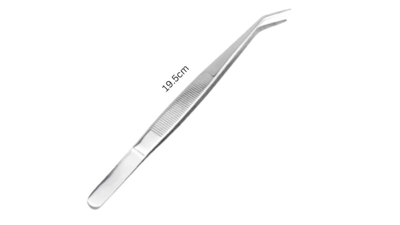 ZOOV Stainless Steel Tweezer Precision Tongs for Plating, Decorating, Food Design, Bar and Multi-Purpose | BENT TWEEZER 1PCS - Image 2