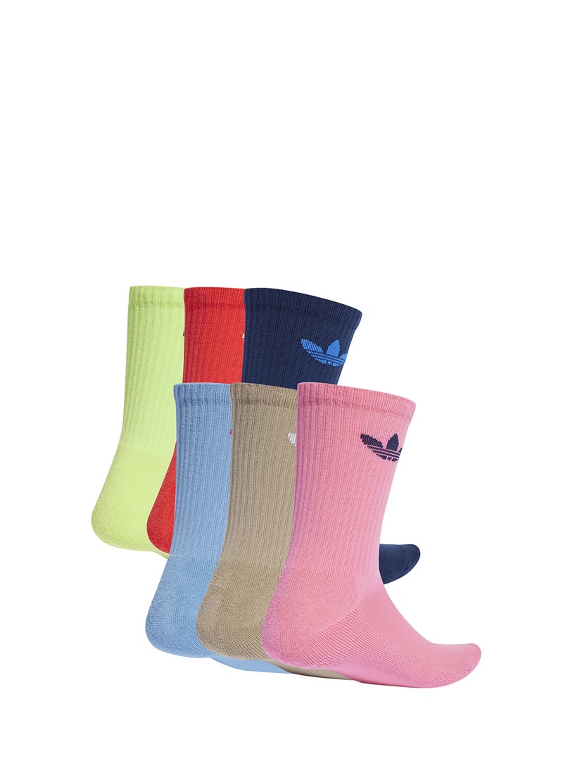 adidas Originals 6 Pack Trefoil Cushion Crew Socks  - Image 2