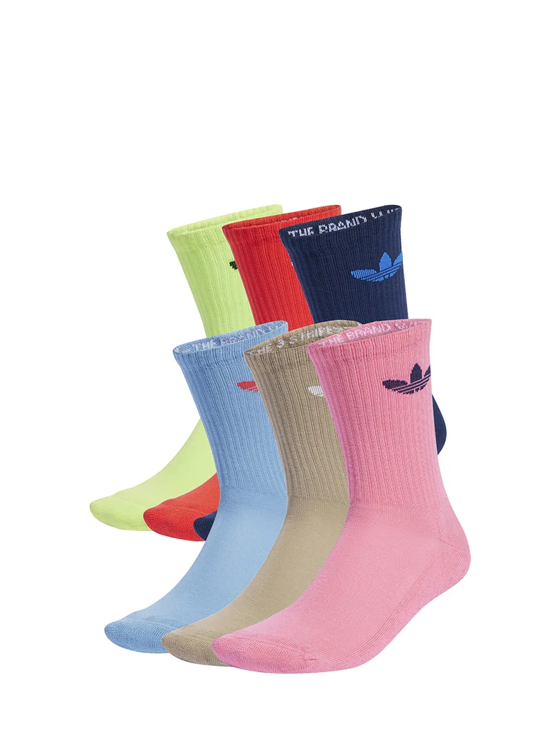 اديداس اوريجينالز 6 Pack Trefoil Cushion Crew Socks