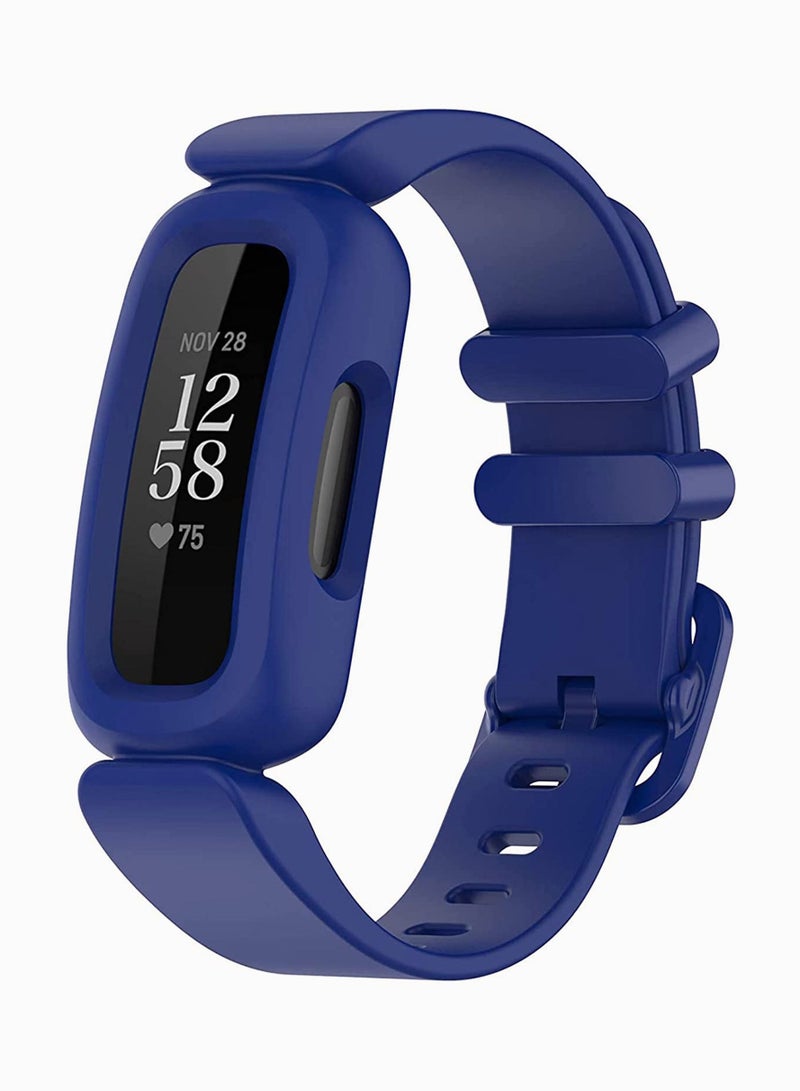 SYOSI Fit For Fitbit Ace Bands Kids Replacement Silicone Colorful Rubber Adjustable Sports Accessories Activity Tracker 6 Darkblue Darkgray Black - Image 2