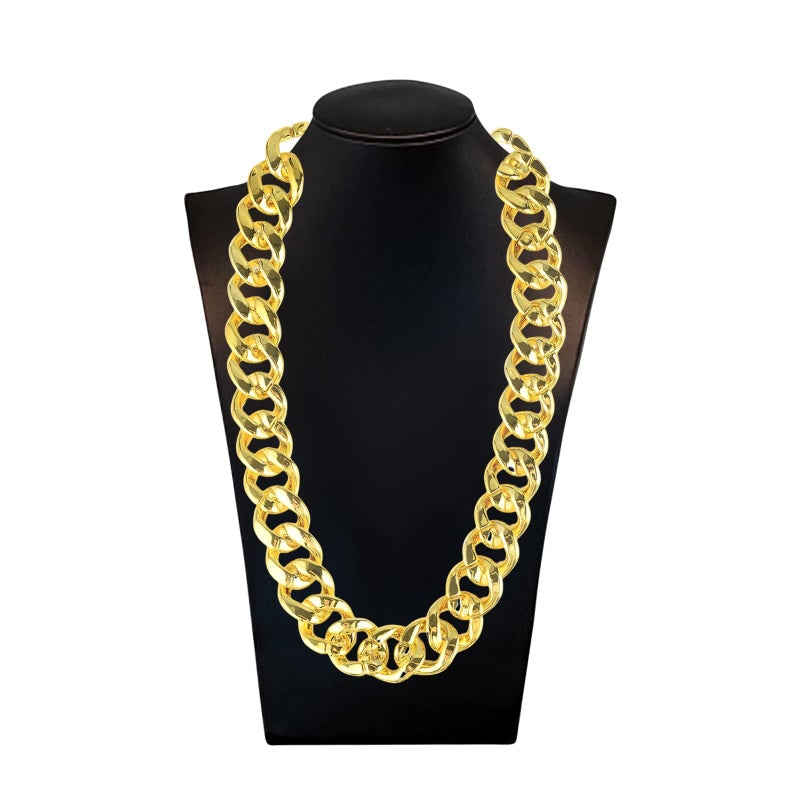 PinCute 2 Pack Big Chunky Gold Chain for Men, 32 Inches Fake Plastic Gold Chain Necklace, 80s 90s Punk Style Hip Hop Chain Necklace for Costume Jewelry Rapper - Image 5