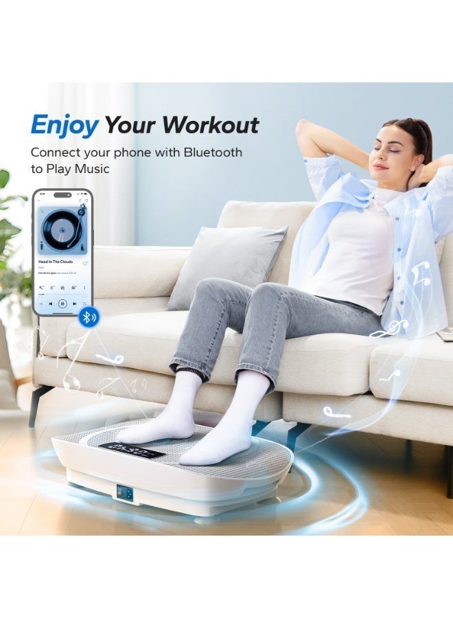MERACH Vibration Plate Exercise Machine, Whole Body Workout Equipment for Women, Bluetooth and Silicone Pedal, Vibration Plate with Auto Mode, Vibrate Fitness Platform for Home - Image 2