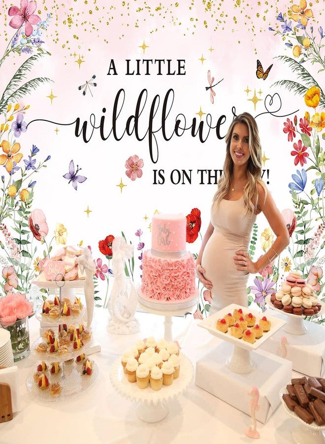 BUTEN Wildflower Baby Shower Decorations Backdrop Watercolor A Little Wildflower is On The Way Photography Background She is a Wildflower Theme Baby Girls' Baby Shower Cake Table Banner (7X5FT(82x59inch)) - Image 4