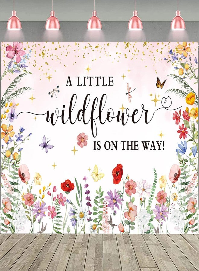 BUTEN Wildflower Baby Shower Decorations Backdrop Watercolor A Little Wildflower is On The Way Photography Background She is a Wildflower Theme Baby Girls' Baby Shower Cake Table Banner (7X5FT(82x59inch)) - Image 5