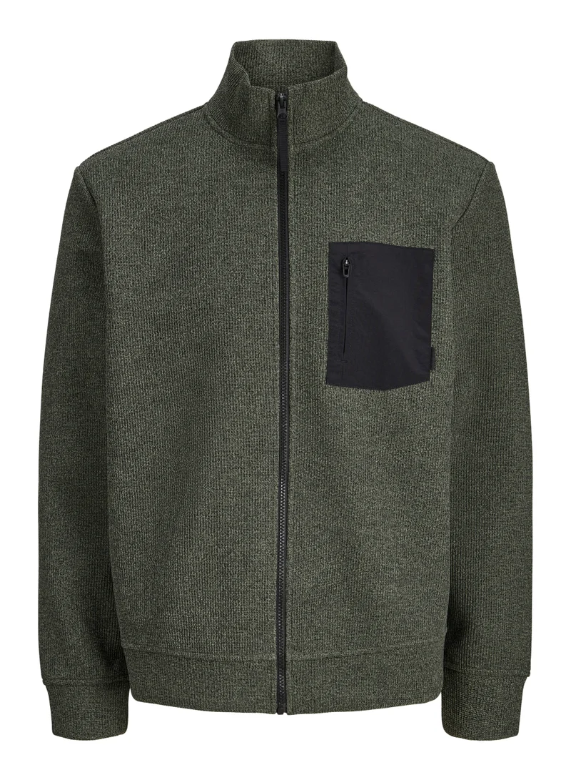 JACK & JONES Relaxed Fit Knitted Zip Up Sweater
