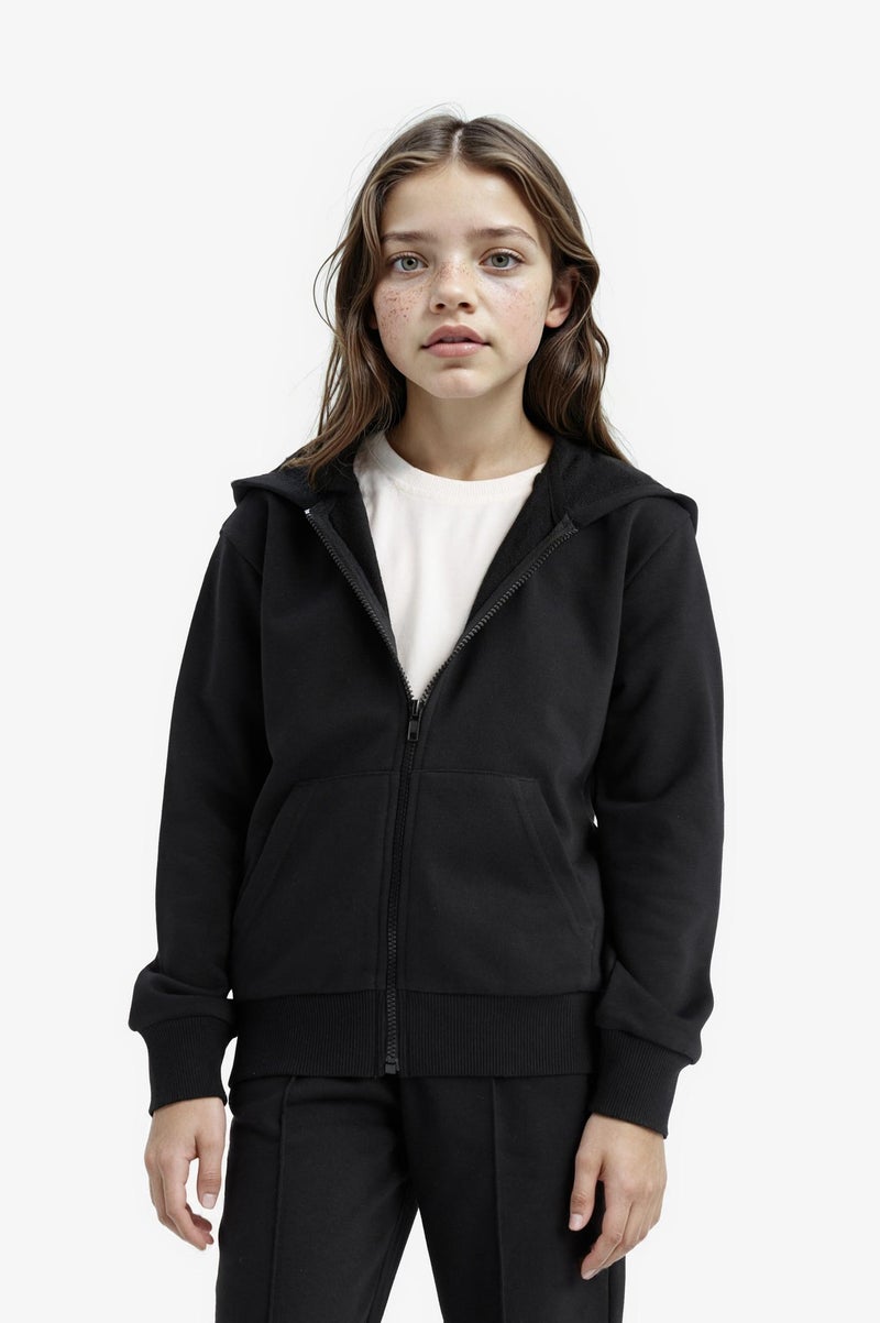 DeFacto Black Girl Girl Basic Zip-Up Hoodie Casual - Image 3