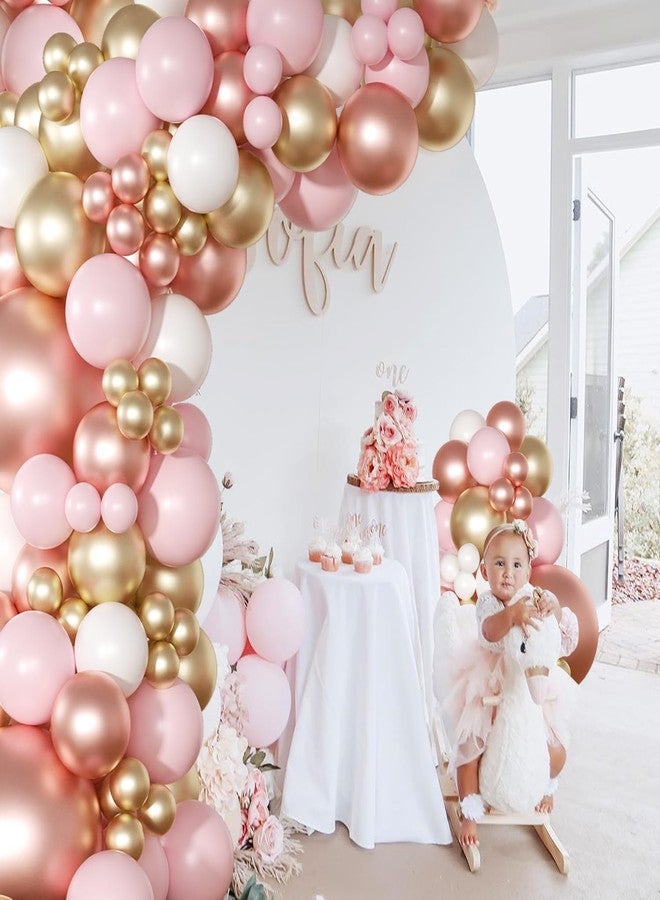 NUTTYBASH Rose Gold Pink Balloons Garland Arch Kit, Light Pink Rose Gold Confetti Balloons for Women Girls Birthday Baby Shower Wedding Party Decorations - Image 3