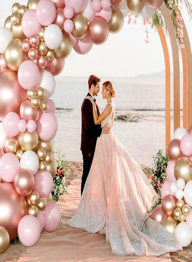 NUTTYBASH Rose Gold Pink Balloons Garland Arch Kit, Light Pink Rose Gold Confetti Balloons for Women Girls Birthday Baby Shower Wedding Party Decorations - Image 5