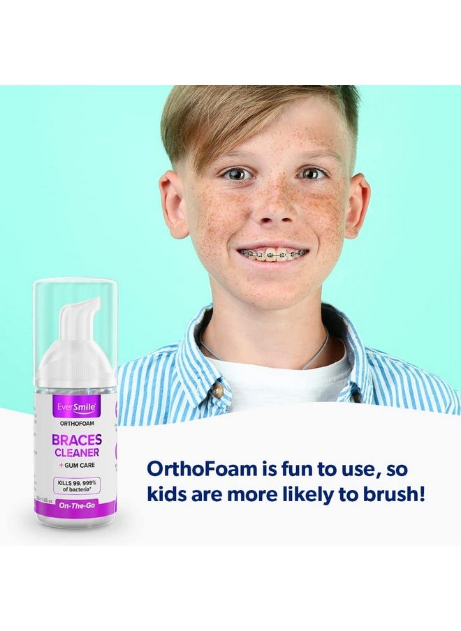 EverSmile EverSmile OrthoFoam Braces Cleaner. Cleans Under Metal, Ceramic, Clear Brackets & Wires. Brush, Rinse with & Use in Trays. Foaming Bubbles Whiten Teeth & Fight Plaque (Packaging May Vary) (25ml - 2pk)  - Image 4
