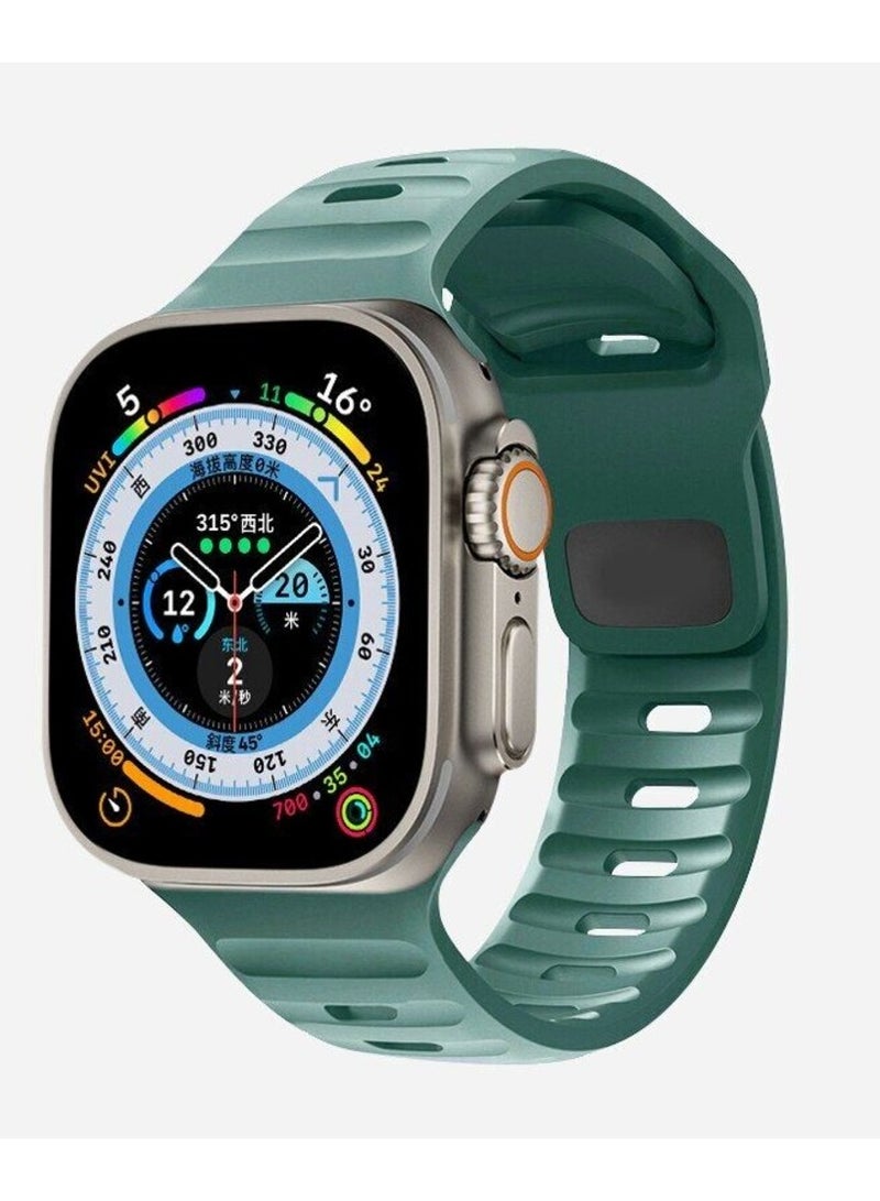 Sports Breathable Silicone Band luxury T-Buckle Watch Band for Ultra 1/2 49mm 46mm 45mm 44mm 42mm Compatible with iWatch Series 10 9 8 7 6 5 4 3 2 1 SE - Image 1