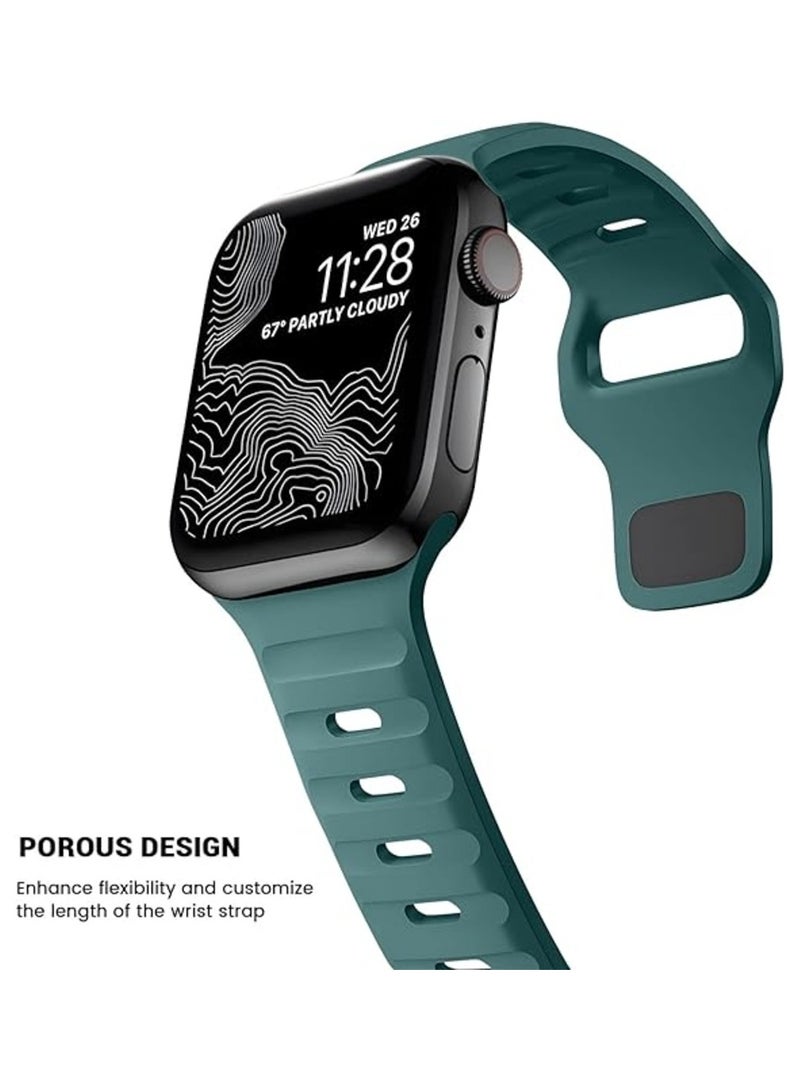 Sports Breathable Silicone Band luxury T-Buckle Watch Band for Ultra 1/2 49mm 46mm 45mm 44mm 42mm Compatible with iWatch Series 10 9 8 7 6 5 4 3 2 1 SE - Image 3