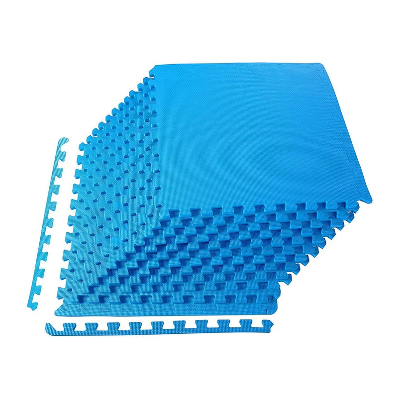 BalanceFrom Puzzle Exercise Mat with EVA Foam Interlocking Tiles for MMA, Exercise, Gymnastics and Home Gym Protective Flooring, 1/2â€ Thick, 48 Square Feet, Blue - Image 1