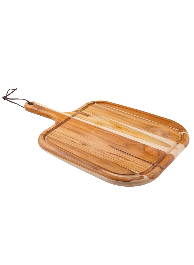 TRAMONTINA Since 1911,Made in Brazil- Provence 40x27cm Teak Wood Steak Board with Handle with Mineral Oil Finish  - Image 1