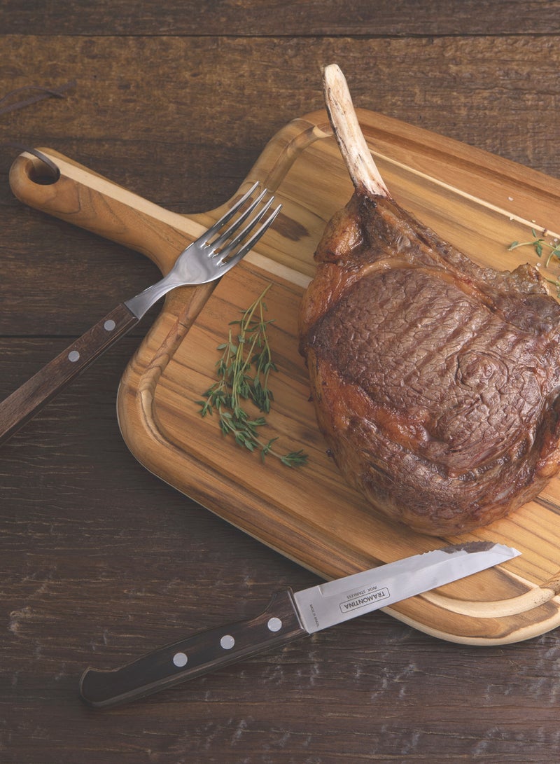 TRAMONTINA Since 1911,Made in Brazil- Provence 40x27cm Teak Wood Steak Board with Handle with Mineral Oil Finish  - Image 3