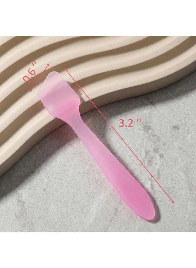 Natuworld 100PCS 8CM Disposable Plastic Cosmetic Face Pack Spoon Spatula Facial Cream Mini Scoop Mud Face Pack Stirrer Muddler Applicator DIY Beauty Tool (Pink) - Image 2