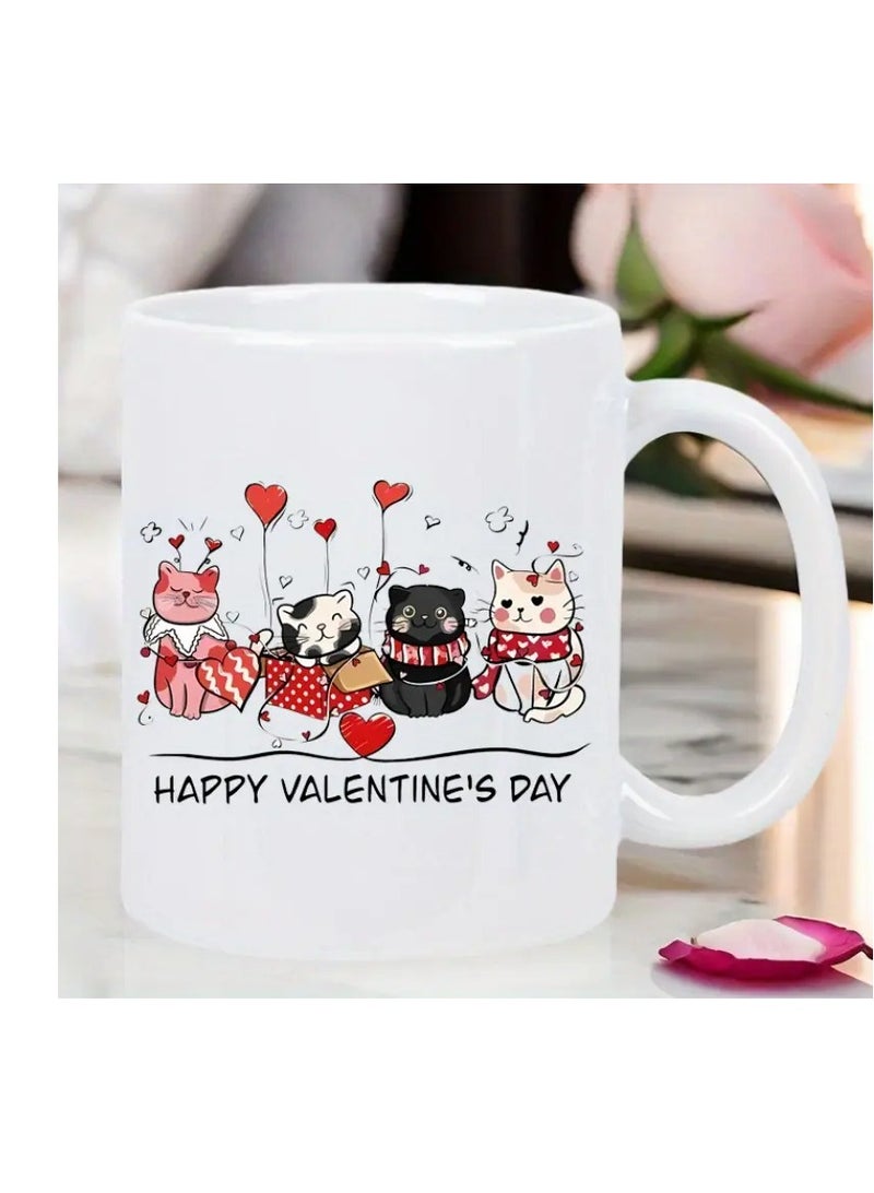RYN® HAPPY VALENTINE'S DAY Ceramic Mug, Insulated, Reusable, for Hot & Cold Beverages, Ideal for Birthdays, Holidays, New Year, Christmas, Valentine'S Day Gift White Mug - Image 2