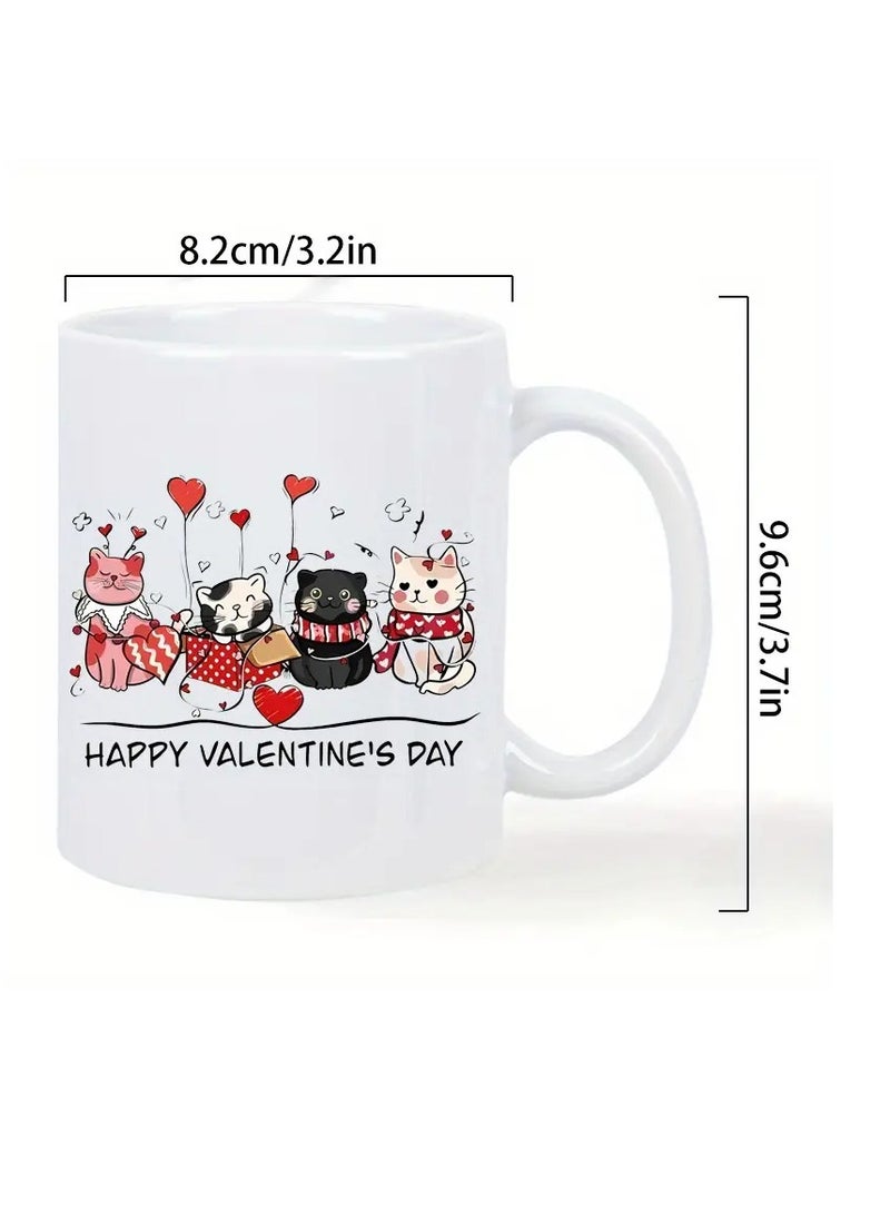 RYN® HAPPY VALENTINE'S DAY Ceramic Mug, Insulated, Reusable, for Hot & Cold Beverages, Ideal for Birthdays, Holidays, New Year, Christmas, Valentine'S Day Gift White Mug - Image 3