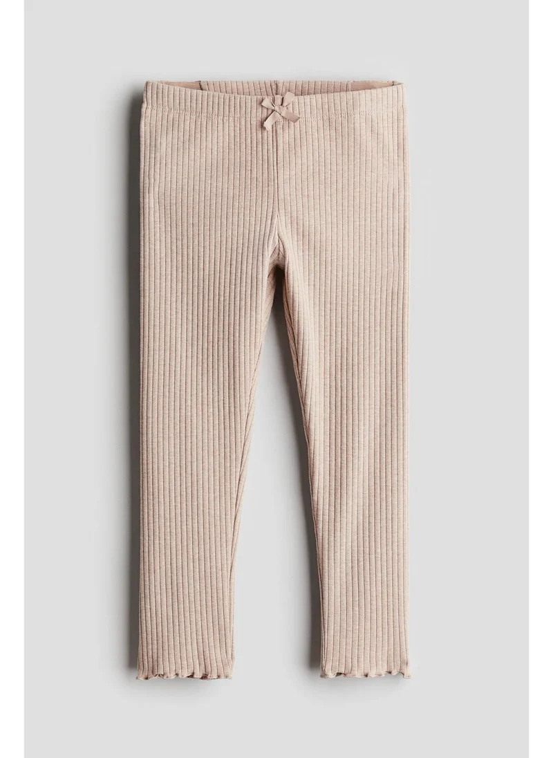 H&M Ribbed cotton leggings