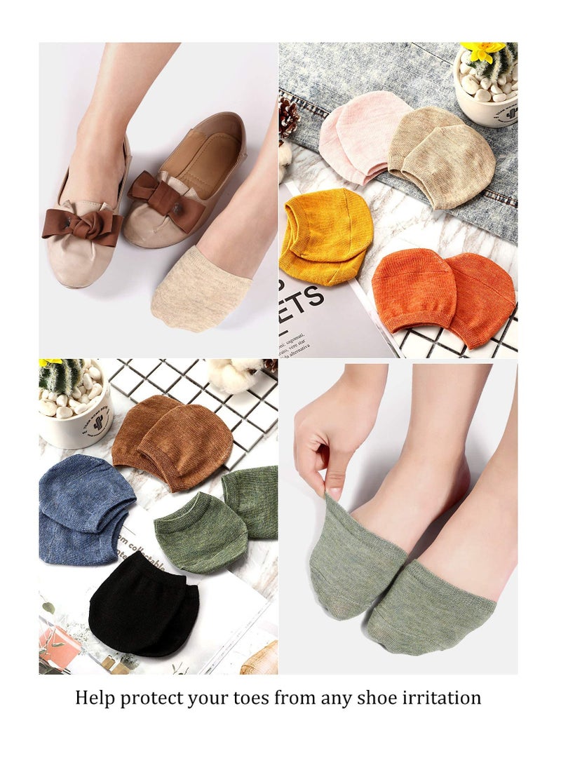 SOLARAE Half forefoot Toe Socks, Women Socks, Toe Topper Socks for Women, Non-Slip Pain Relief Sponge Toe Half Socks, Toe Topper Liner Half Socks, cotton Socks Seamless (8Pairs) - Image 4