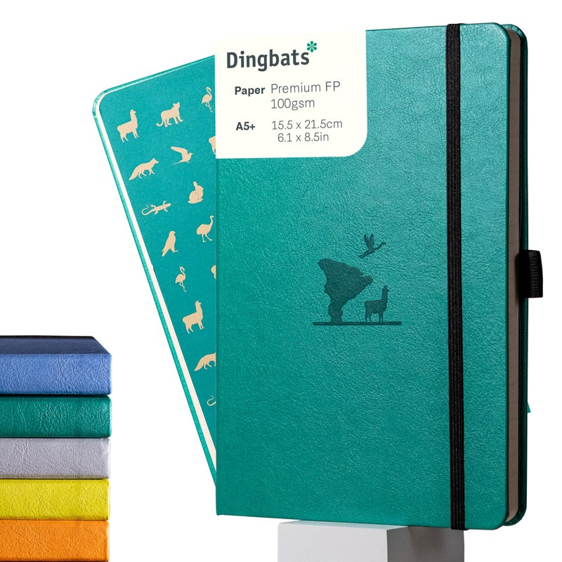 Dingbats* Notebooks Dingbats* Earth Dotted Writing Journal Notebook A5 - Vegan Leather Hardcover - Ideal for Work, Travel - Pocket, Elastic Closure & Bookmark - Image 1