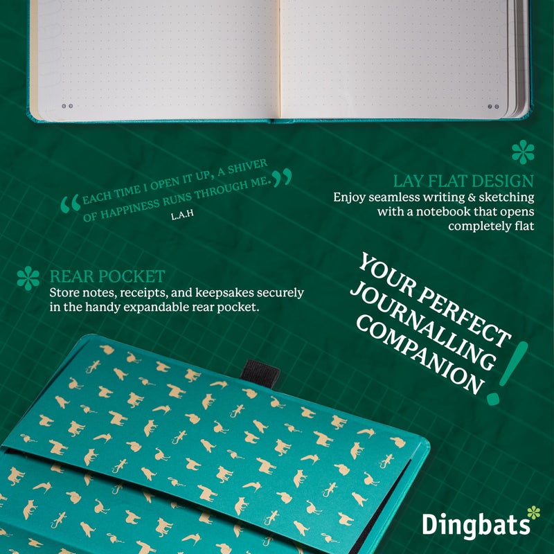 Dingbats* Notebooks Dingbats* Earth Dotted Writing Journal Notebook A5 - Vegan Leather Hardcover - Ideal for Work, Travel - Pocket, Elastic Closure & Bookmark - Image 5