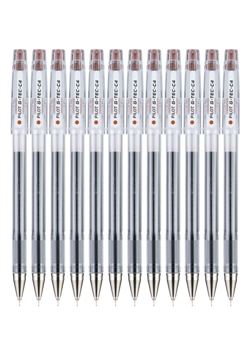 PILOT 12-Piece G-Tec Ultra Fine Roller Pen 0.4mm Tip Brown Ink  - Image 1