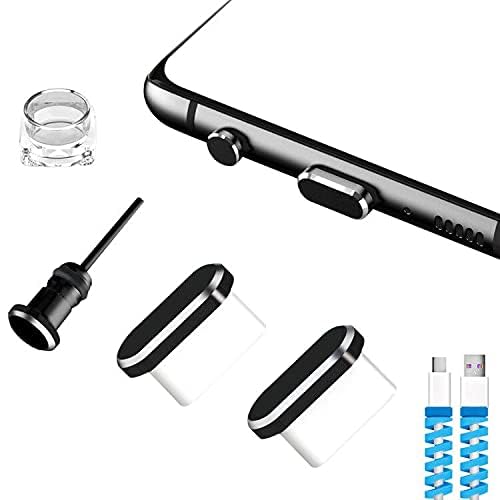 VIWIEU USB C Dust Plugs Charging Port Cover Caps with Cable Protectors 2 PCS Compatible with iPhone 16 15 Pro Max Samsung Galaxy S25/S24/S23/S22/S21/S20+ Ultra/Z Flip 6/Z Fold 6 Pixel OnePlus (Black) - Image 2