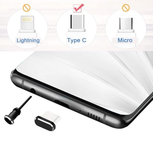 VIWIEU USB C Dust Plugs Charging Port Cover Caps with Cable Protectors 2 PCS Compatible with iPhone 16 15 Pro Max Samsung Galaxy S25/S24/S23/S22/S21/S20+ Ultra/Z Flip 6/Z Fold 6 Pixel OnePlus (Black) - Image 3