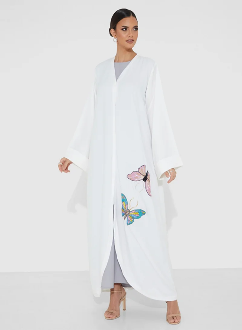 Rosette Abaya PB White Butterfly