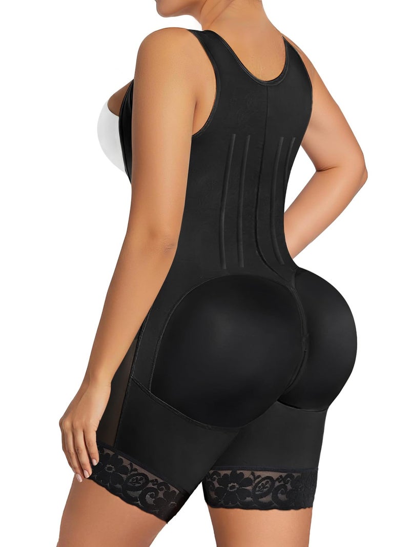 SHAPERX Fajas Colombianas Shapewear for Women Tummy Control Body Shaper Postpartum Butt Lifter with Zipper and Hooks,SZ7307-Black-XL - Image 2