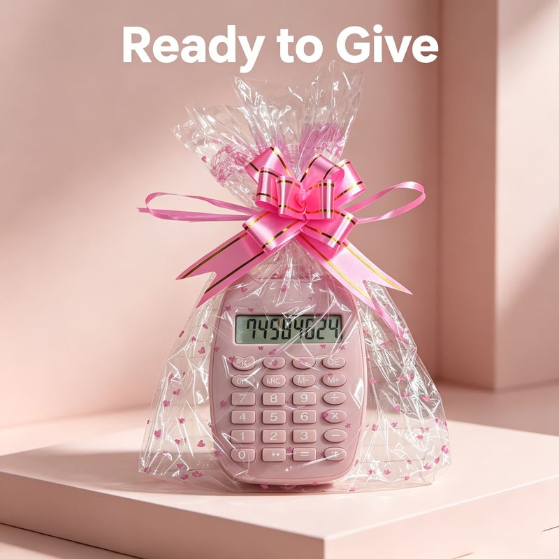 Purple Cat Ears Calculator Gift Set With Heart Shaped Bag And Bow Back To School Supplies Standard Function Portable Stationery - Image 1