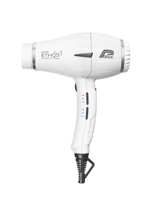 Parlux ETHOS Hair Dryer Air Ionizer Tech [European Plug 220V] White 1unit - Image 1