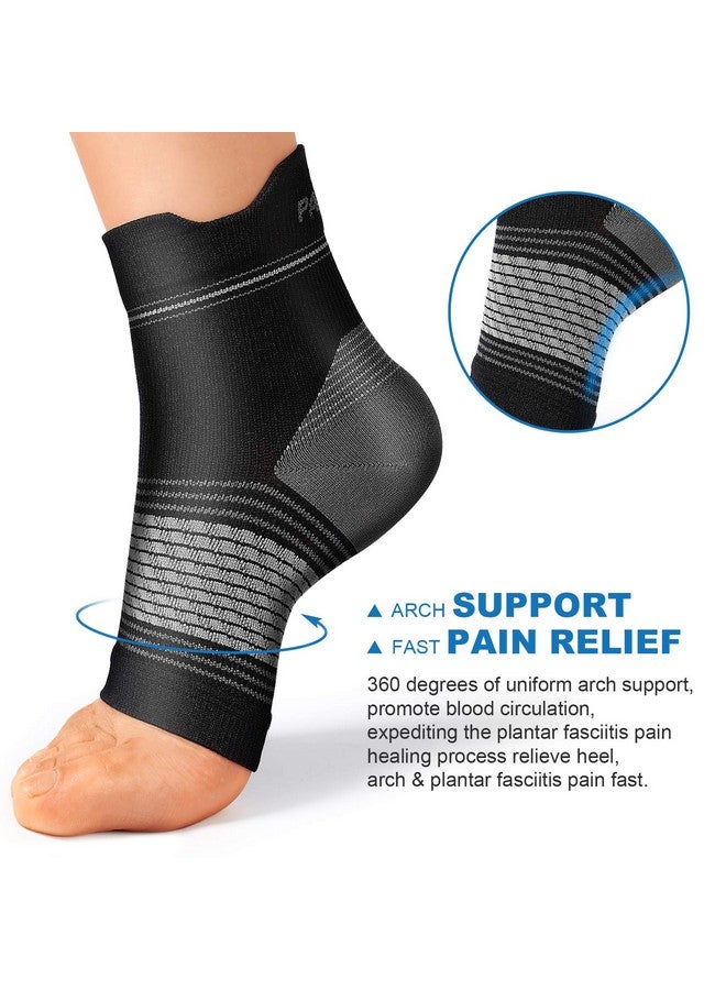 PAPLUS Plantar Fasciitis Sock (6 Pairs) for Men and Women, Compression Foot Sleeves with Arch and Ankle Support, Black, XX-Large - Image 2