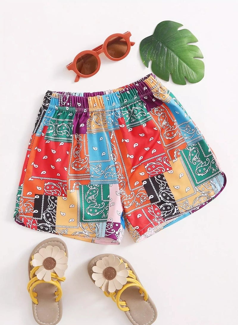 Toddler Girls Paisley Print Shorts - Image 1