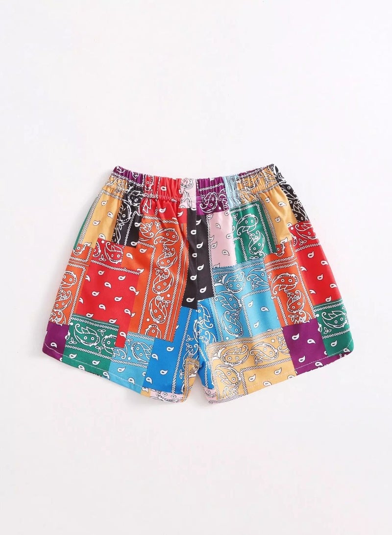 Toddler Girls Paisley Print Shorts - Image 2
