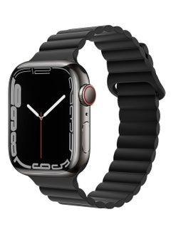 Lacoz Lacoz Magnetic Silicone Band iWatch Sports Strap for Apple Watch 44mm 45mm and Ultra 49mm 8 SE 7 6 5 (Black)  - Image 1
