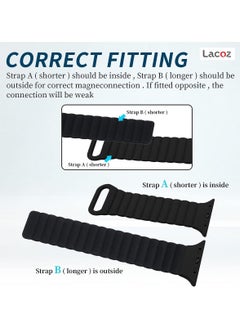 Lacoz Lacoz Magnetic Silicone Band iWatch Sports Strap for Apple Watch 44mm 45mm and Ultra 49mm 8 SE 7 6 5 (Black)  - Image 4