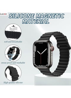 Lacoz Lacoz Magnetic Silicone Band iWatch Sports Strap for Apple Watch 44mm 45mm and Ultra 49mm 8 SE 7 6 5 (Black)  - Image 3