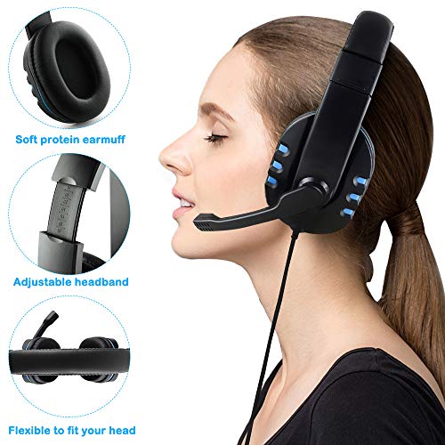 DaKuan 3.5mm Gaming Headset, Over Ear Noise Isolating Headphone with Mic and Volume Control,Compatible with Laptop, PC, PS4, Xbox One Controller, Bonus with Extra 3.5mm Adapter - Image 5