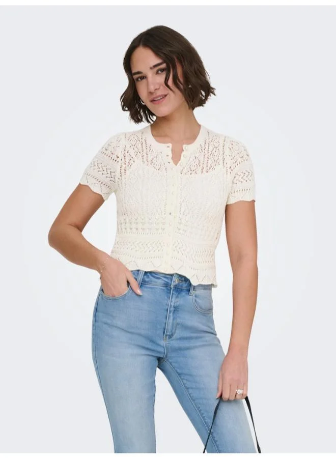 ONLY  Onlelke Short Sleeve Pearl Cardigan for Women | Best Price UAE