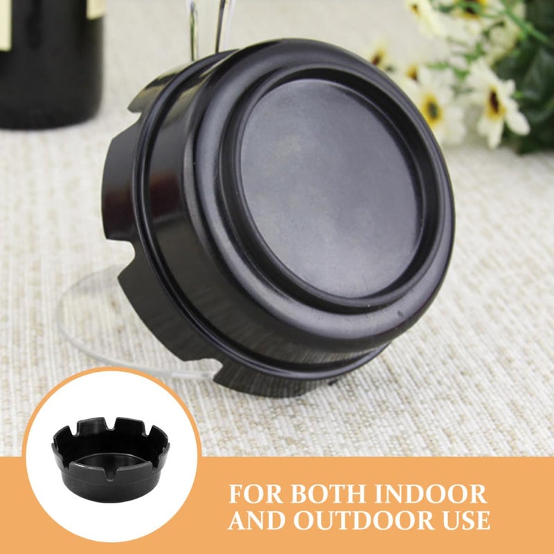 4Pcs Black Plastic Smokeless Ashtray 8 Slots Windproof Indoor Outdoor Tabletop Smoke Catcher - Image 4