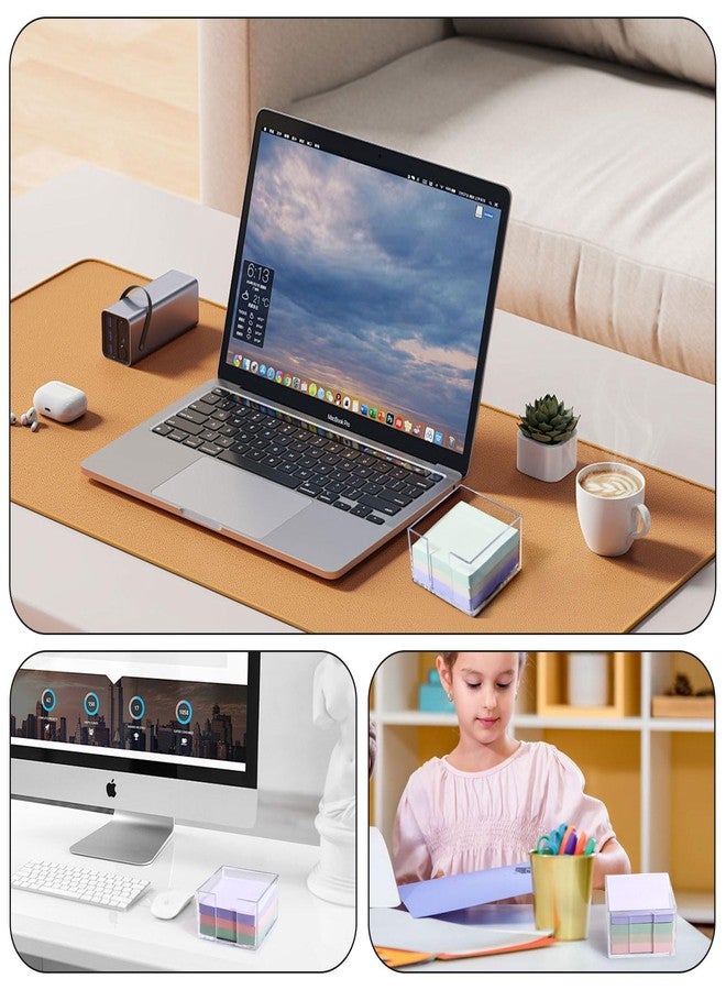 CINDALOG Acrylic Sticky Note Holder, 3 x 3 Clear Acrylic Notepad Holder, Crystal Notepad Organizer Notes Dispenser for School Dorm Home and Office - Image 5