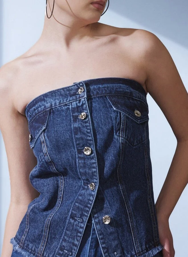 STREET 9  Sleeveless Denim Top for Women for Women | Best Price UAE